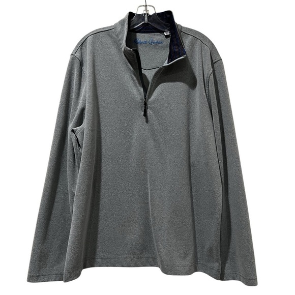 Robert Graham Men’s 2X XXL Gray Quarter Zip Sweater Fleece Aztec Collar R6 - Picture 1 of 6